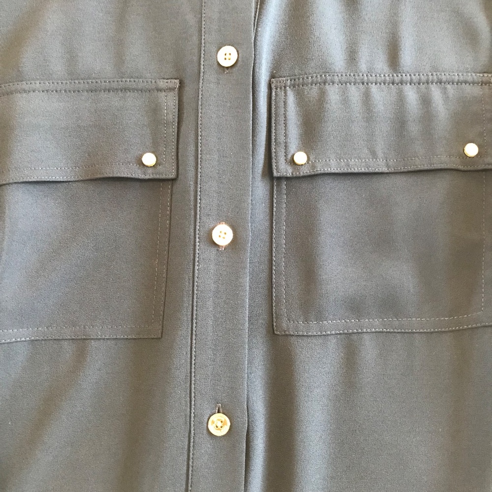 Michael Kors dress 4 navy 4 pockets balloon sleeves buttons knee length wedding - Picture 9 of 15
